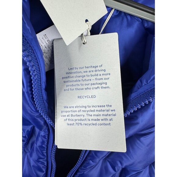 NWT Burberry Kids Quilted Down Vest Hoodie 12 Youth 12Y - Picture 8 of 14